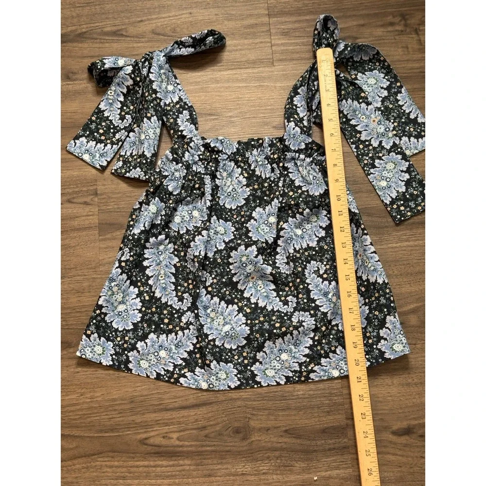 J.Crew Collection Tie Shoulder Top S Floral Paisley Preppy Romantic Coquette NWT